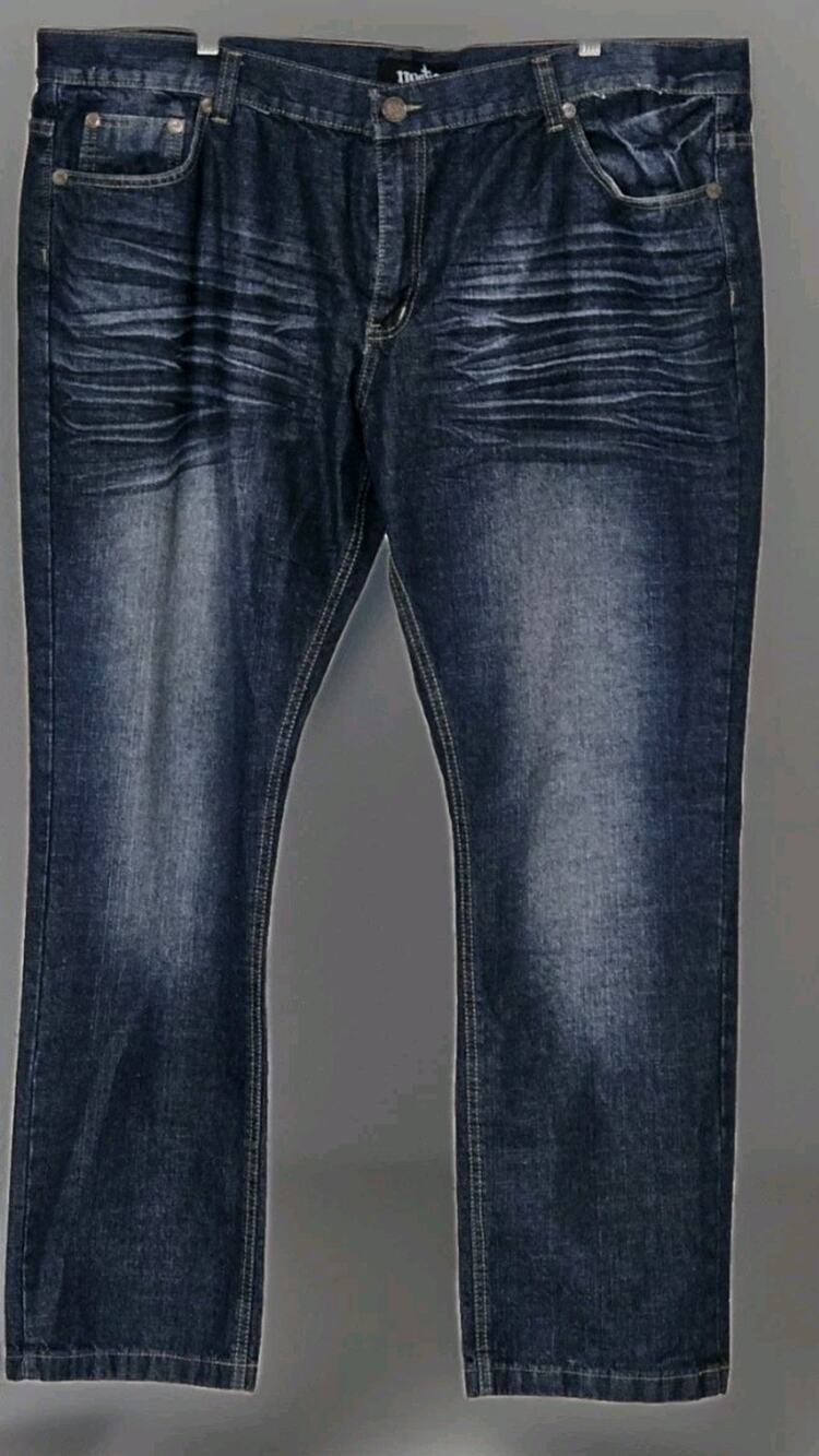 Nostic Men's Jeans 46x33 Dark Wash Denim Grunge Skater 90s Streetwear Baggy VTG